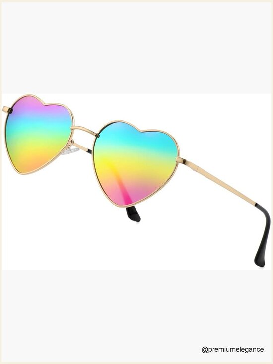 Heart Shaped Polarized Sunglasses Metal Frame UV400 Protection main image 5